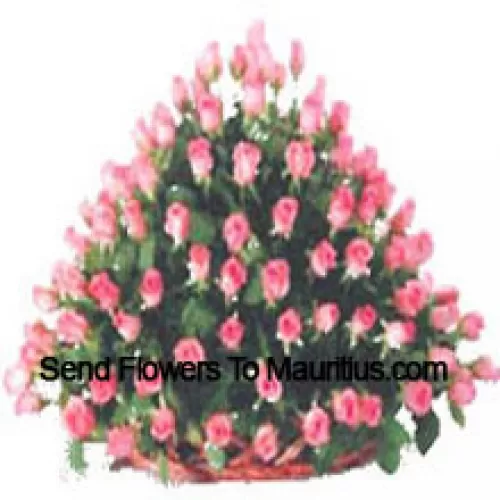 Mand van 150 Roze Rozen