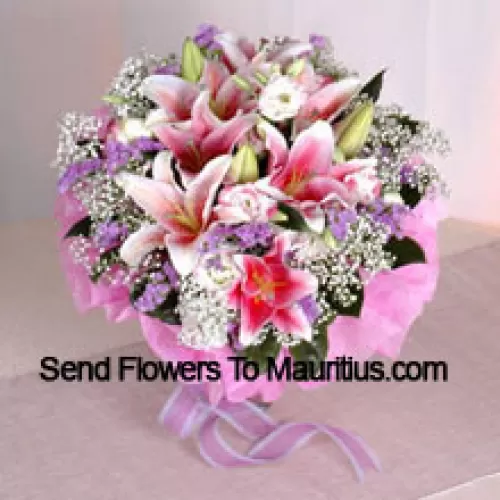 Bouquet de lis roses exclusif