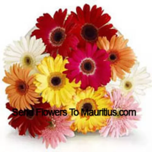 Buchet de 12 gerberas colorate asortate